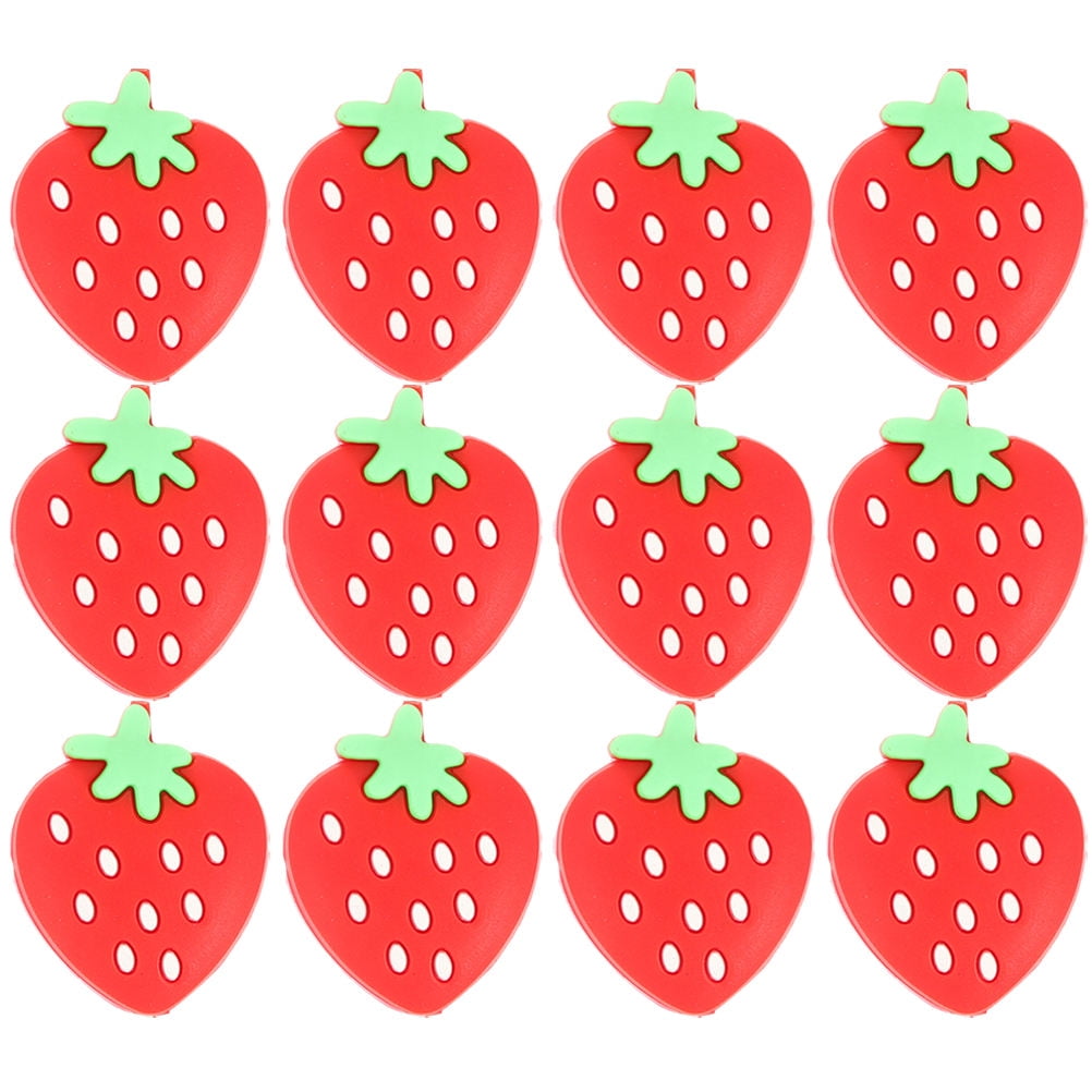 CRAFTHROU Red Silicone Tennis Racket Dampener 12Pcs Strawberry Shape ...