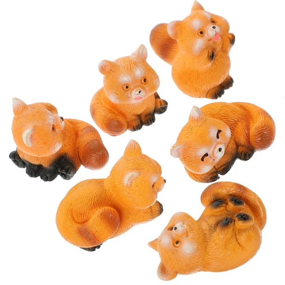CRAFTHROU Resin Animals Small Resin Figures Miniature Animal Statue Assorted Color for Garden Decoration 6Pcs