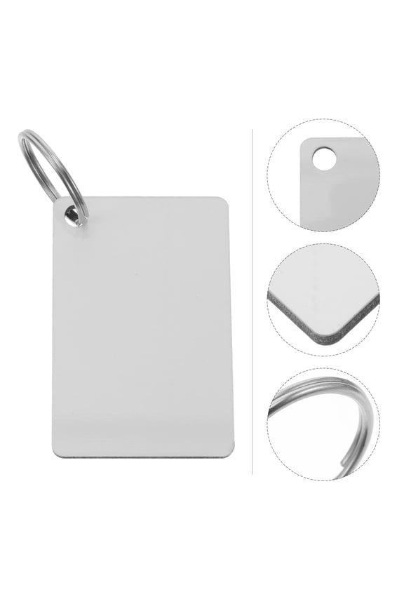 Sublimation Blank Keychains 20Pcs Rectangular Diy Crafts Silver