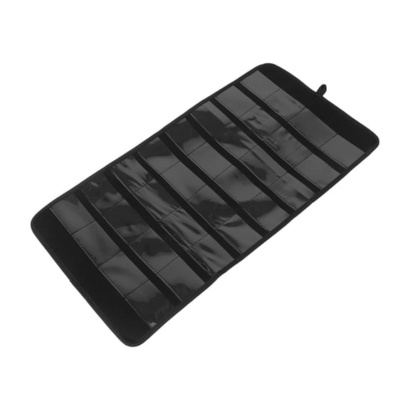 CRAFTHROU Sports Card Hanging Display Bag, Black, 32 Pockets, Clear Window, Wall Mount for Collection