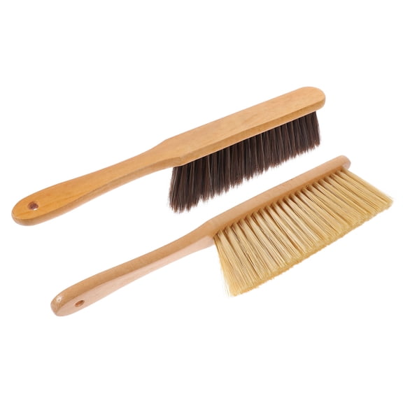 CRAFTHROU Wood Handle Cleaning Brush 2Pcs For Dust Removal And Bed Cleaning Tapered Tip