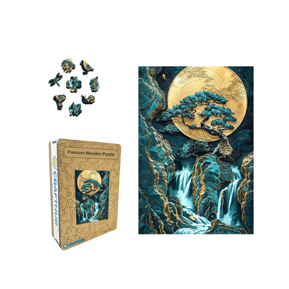 CRAFTHUB Wooden Puzzles for Adults – A3 Golden Tree Harmony with 294 Pieces – Jigsaw Puzzle – Family Games for Kids and Adults – 15.5" x 10.6"