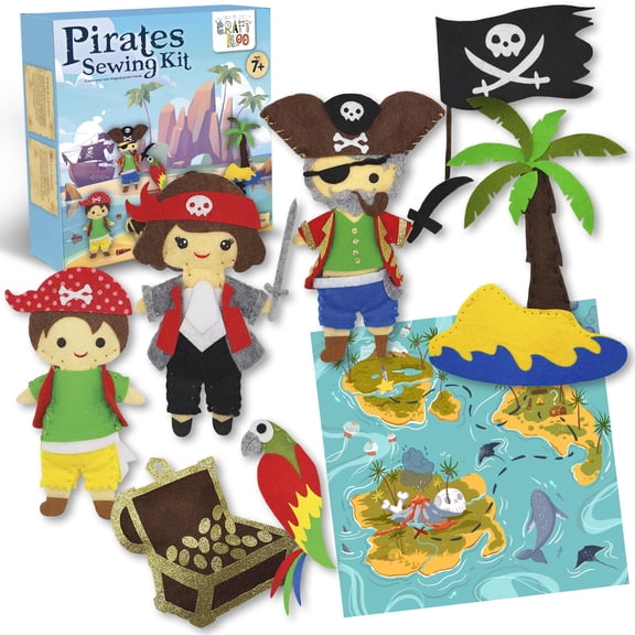 CRAFTILOO Pirates Sewing Kit for Kids Ages 8-12