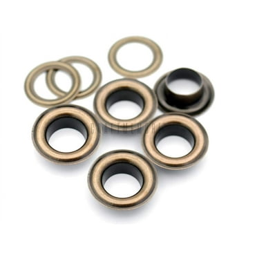 CRAFTMEmore 3/8" (10MM) Hole 100 Sets Grommets Eyelets with Washers for Clothes, Leather, Canvas (Antique Brass)
