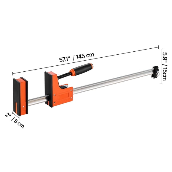 CRAFTOPIA 2Pack 36 Inch Parallel Woodworking FClamp Set, 1500 lbs Load Even Pressure HighStrength Plastic Carbon Steel, Orange for Wood Metal Work