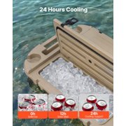 CRAFTOPIA 40 QT Floating Cooler Box with Dry Storage & Tow Rope, LLDPE Amphibious Ice Chest for Lake River Pool Beach Kayak Water Land Use, Apricot