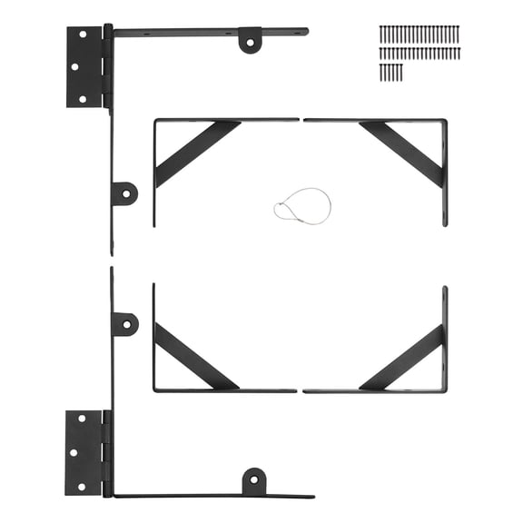 CRAFTOPIA Anti-Sag Gate Corner Brace Hardware Kit, Gate Frame Bracket with Latch Lock & Rope for Wooden Gates, Shed Doors, Driveway Gates, Black Iron
