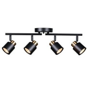 CRAFTRONOS 4 Light Track Lighting Black Brass Adjustable Arm CR62150BK