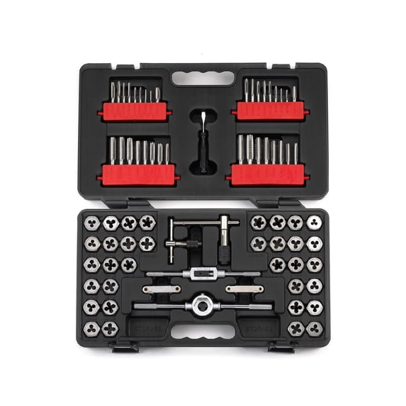 CRAFTSMAN 75 pc. Combination Tap & Die Set, Carbon Steel Finish Rust-resistant Tool Set, 75 Piece