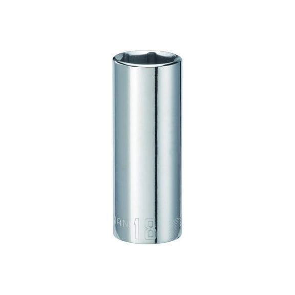 CRAFTSMAN Deep Socket, Metric, 3/8-Inch Drive, 18mm, 6-Point (CMMT44435),Full Polish