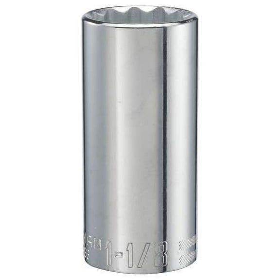CRAFTSMAN Deep Socket, SAE, 1/2-Inch Drive, 1-1/8-Inch, 12-Point (CMMT47533),Full Polish