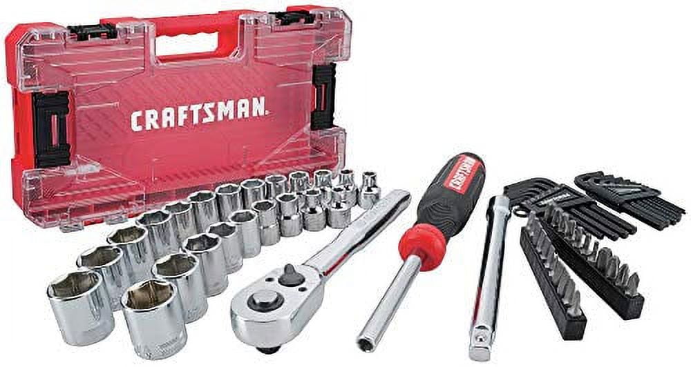 CRAFTSMAN, Full Polish Chrome Finish Durable Tool Set, 63 Piece