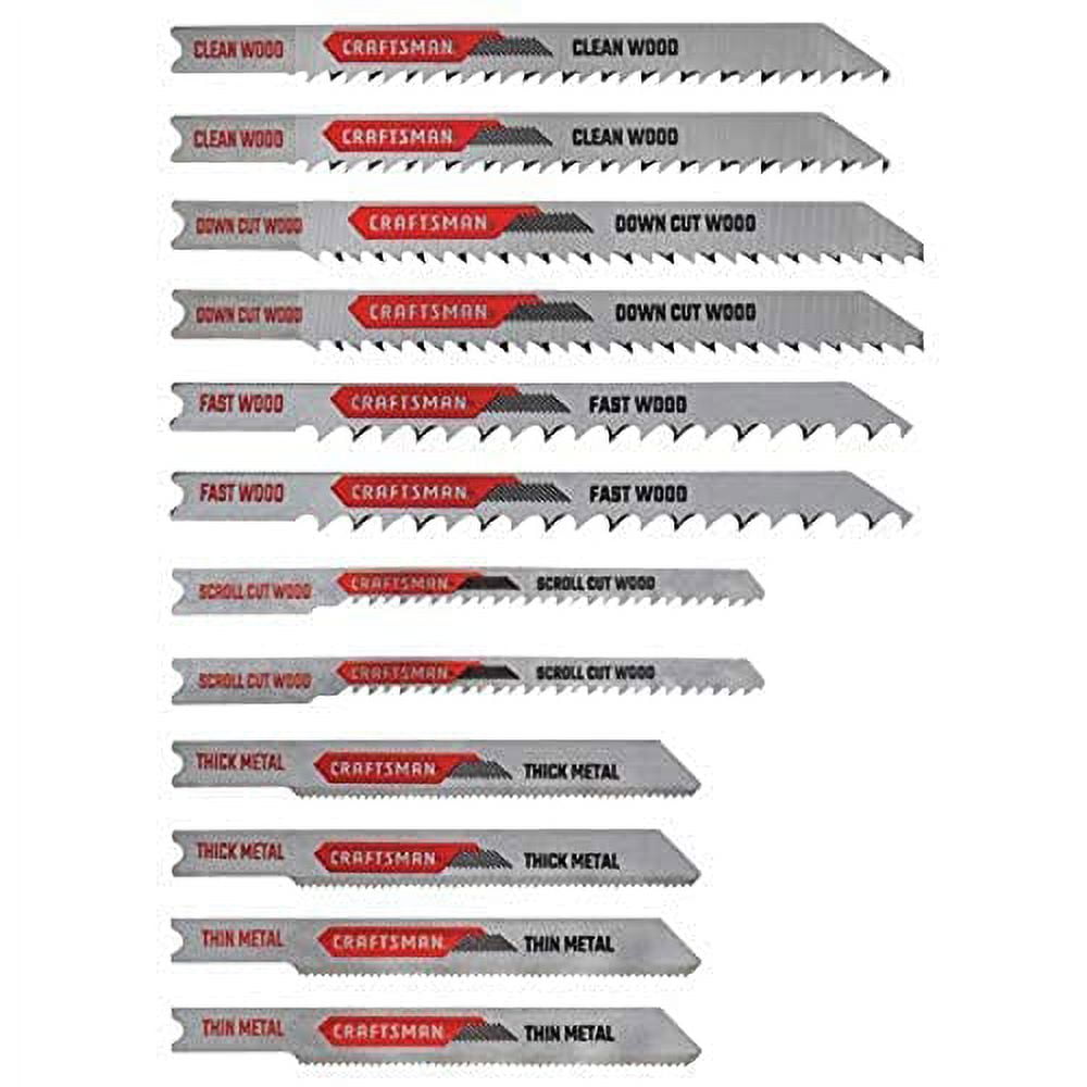 CRAFTSMAN Jigsaw Blades, UShank Set, 12Piece (CMAJ2SET12)