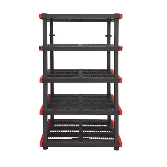 CRAFTSMAN Plastic Heavy Duty 5-Tier Utility Shelving Unit (40-in W x 24-in D x 72-in H), Black, (250-lb Capacity Per Shelf)