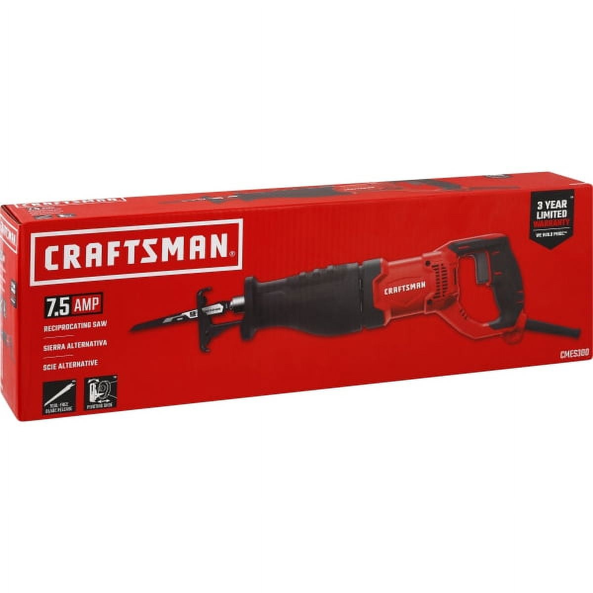 CRAFTSMAN Reciprocating Saw, 7.5Amp, Corded CMES300