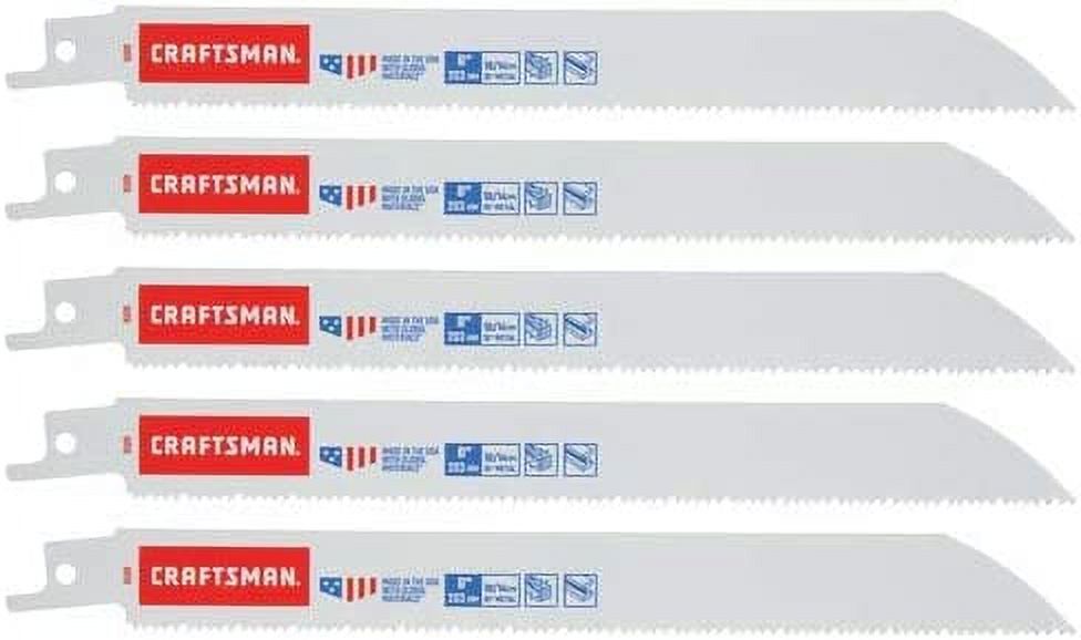 CRAFTSMAN Reciprocating Saw Blades, 8Inch, 10/14 TPI, Wood/Metal, 5