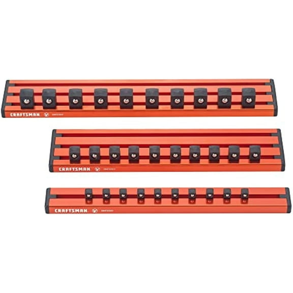 CRAFTSMAN V-SERIES Socket Organizer, Magnetic, Orange, 3 Piece (CMMT92001V)