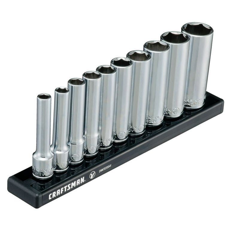 CRAFTSMAN V SERIES Socket Set Deep SAE 1 4 Inch Drive 10 Piece CMMT17315V Walmart