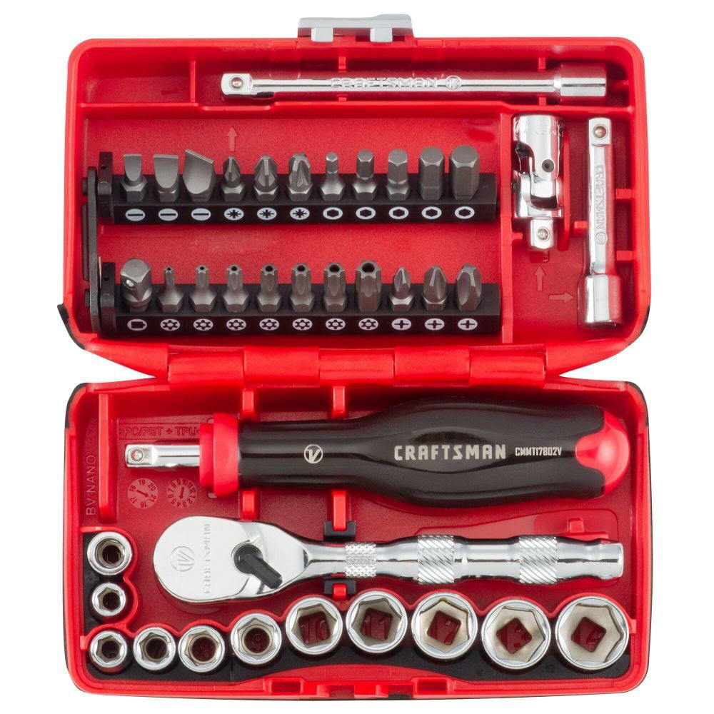 CRAFTSMAN V-SERIES Socket Set, Shallow MM, 1/4 Inch Drive, 38 Piece (CMMT45751V)