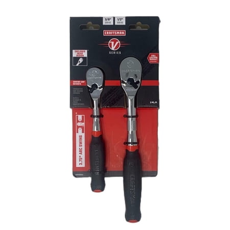CRAFTSMAN V-Series(CMMT86504V) Comfort Grip Ratchets - 3/8 & 1/2 Inch Drive, 2PC