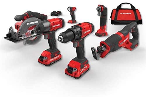 CRAFTSMAN V20 20-volt Max 6-Tool Power Tool Combo Kit with Soft Case (2-Batteries Included and Charger Included)