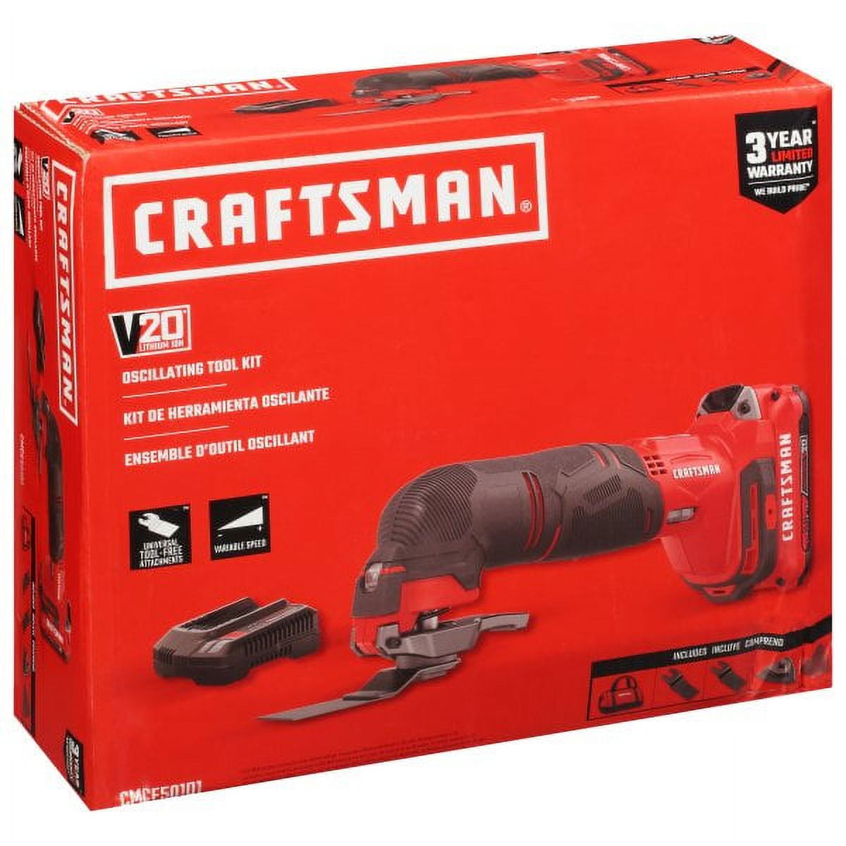 CRAFTSMAN V20 Cordless Oscillating Multi Tool Kit CMCE501D1