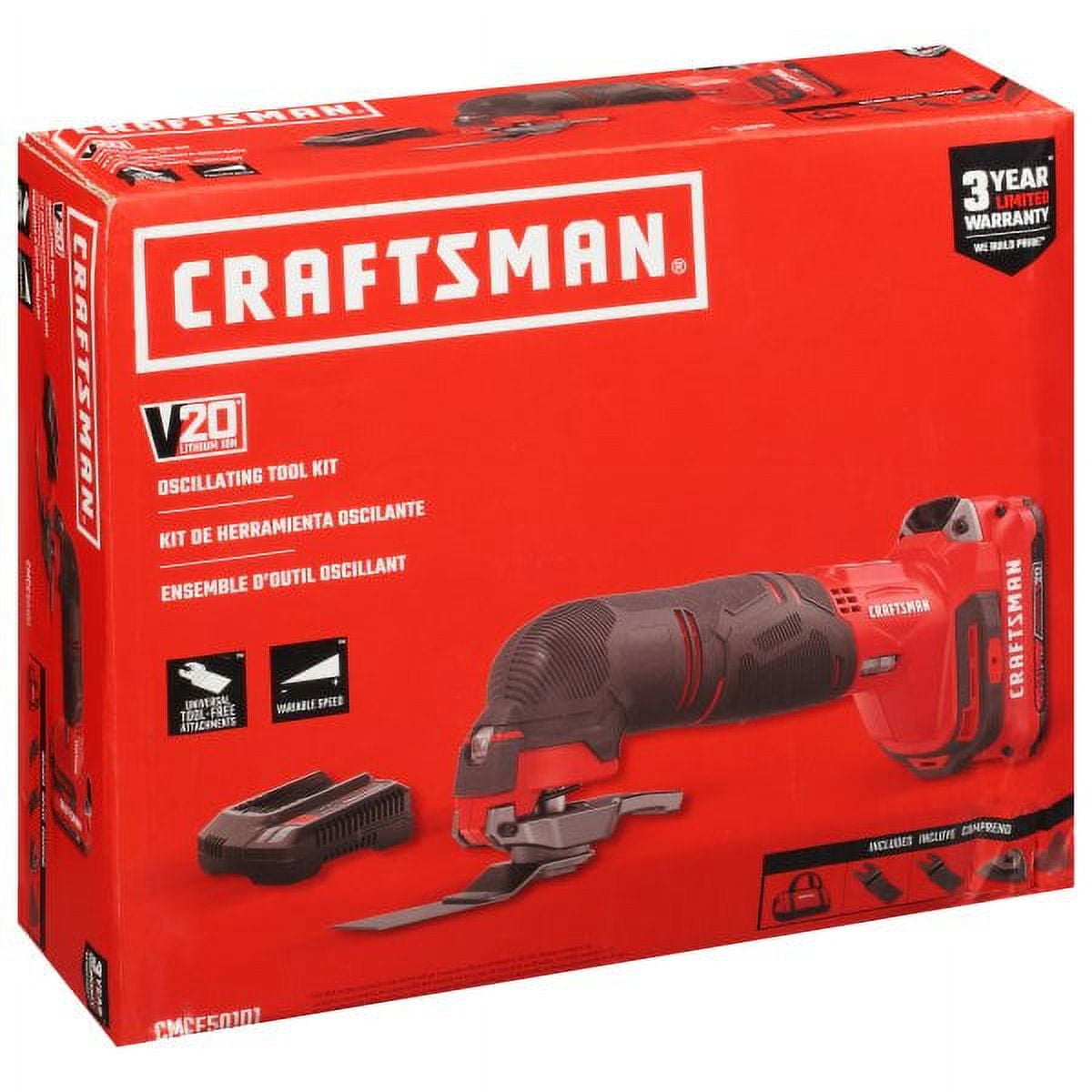 CRAFTSMAN V20 Cordless Oscillating Multi-Tool Kit (CMCE501D1)