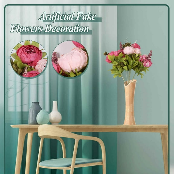 CRAGRSI Artificial Peony Bouquet Wedding Ceremony Reception Decor Dark Pink
