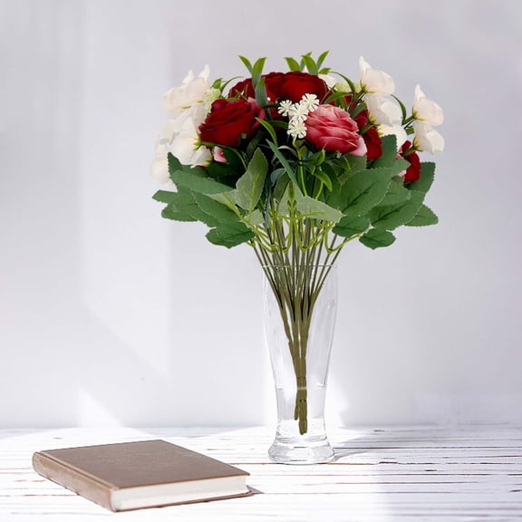 CRAGRSI Artificial Rose Floral Arrangement Wedding Flowers Watermelon Red