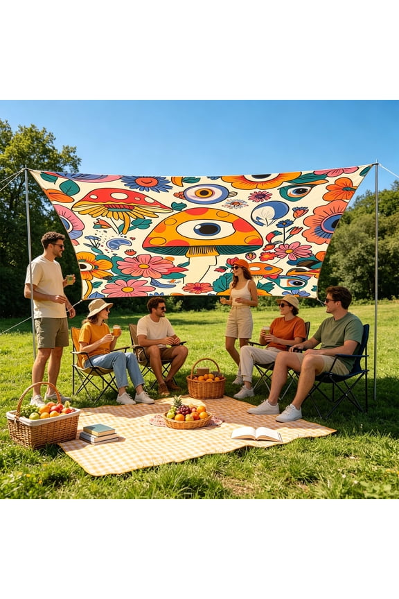 Camping Sunshade Tent Camping Tarpaulin Portable Outdoor Camping Tent Picnic Mat