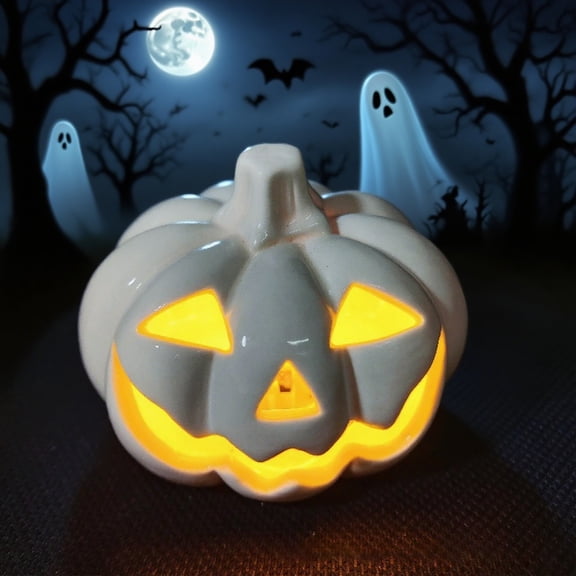CRAGRSI Pumpkin Lantern Lights Pumpkin Lights LED Lantern Ceramics Halloween Lights Outdoor Halloween Decorations Fall Decorations Hanging Pumpkin Lanterns for Indoor Outdoor Home Decor Tabletop