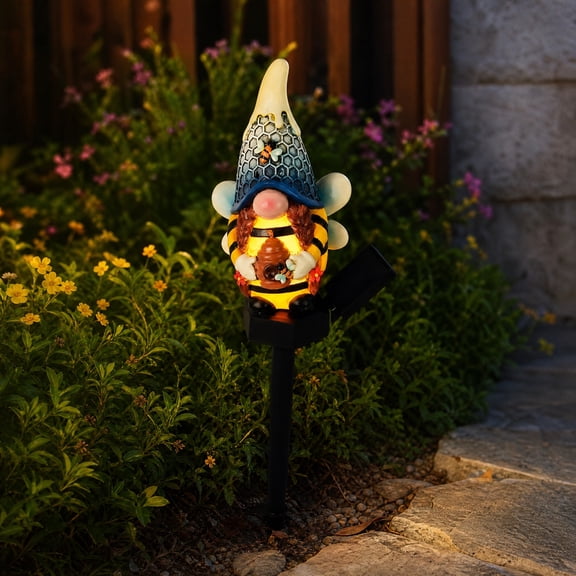 CRAGRSI Solar Bee Stake Lights Outdoor Bee Garden Lights Bee Yard Decor Yellow Solar Powered Waterproof for Yard, Lawn, Patio, Garden, Walkway, Outdoor Flower Bed Decor