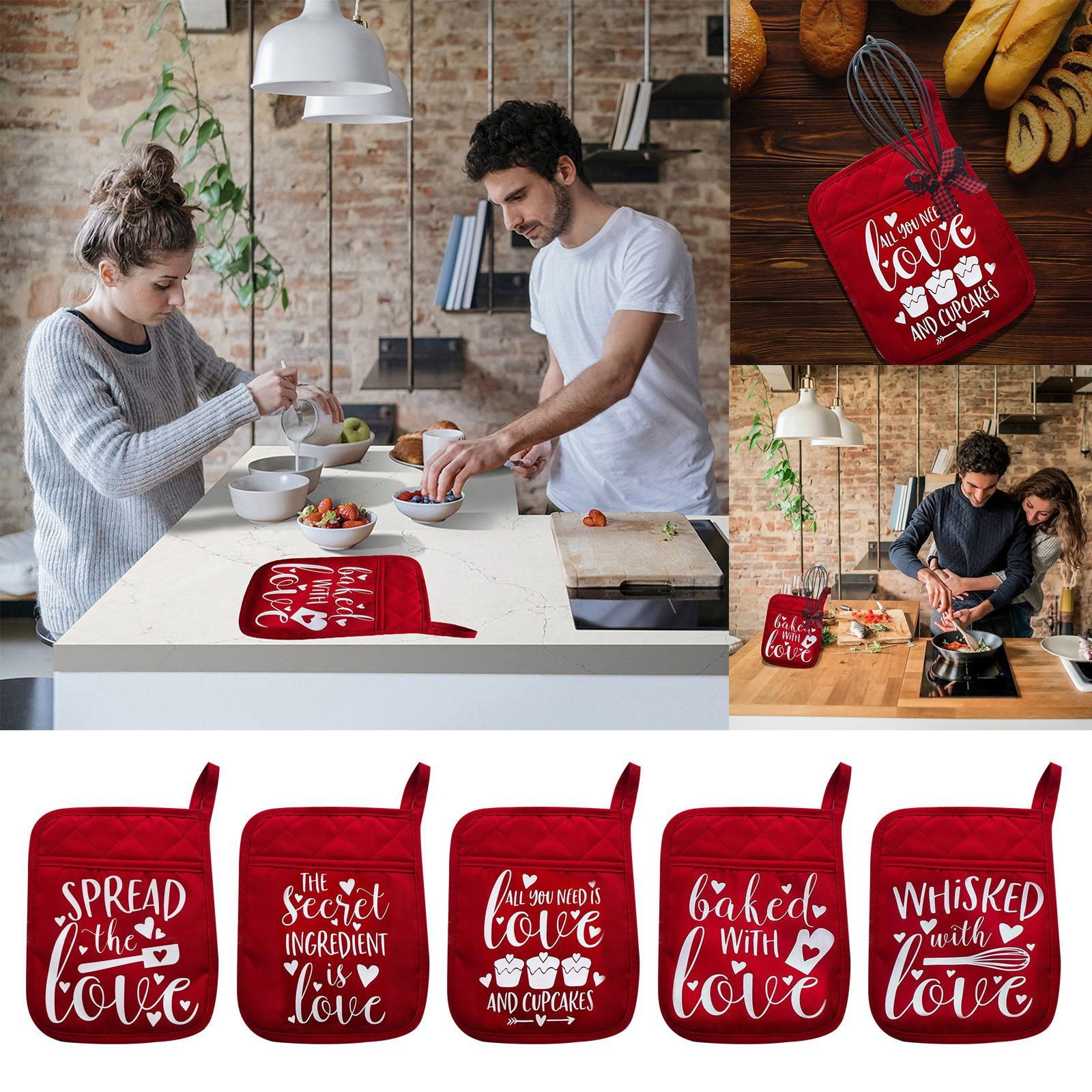 CRAMAX Clearance Sales Items Valentines Day Red Hearts Flowers Oven