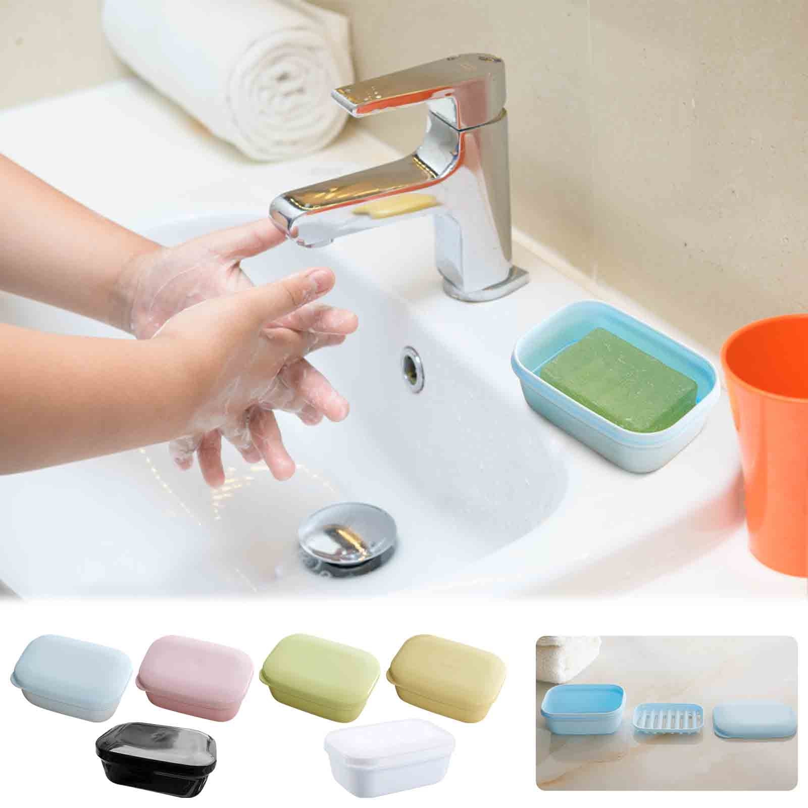 Cramax Leakproof Travel Soap Dish With Lid - Draining Soap Bar Holder 