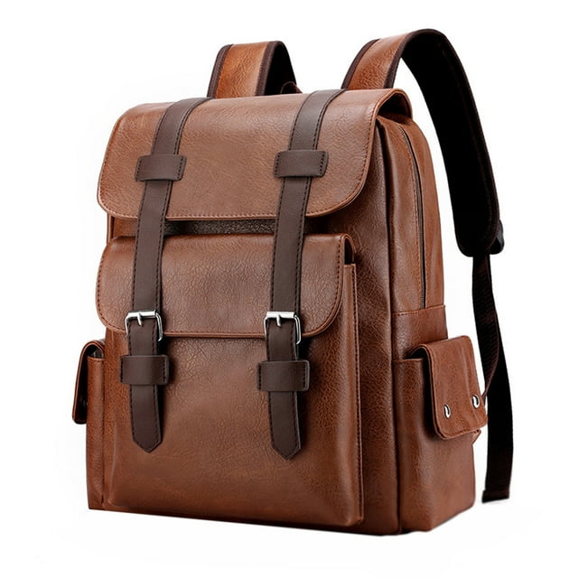 CRAMAX Leather Laptop Backpack For Men, Work Business Travel Office ...
