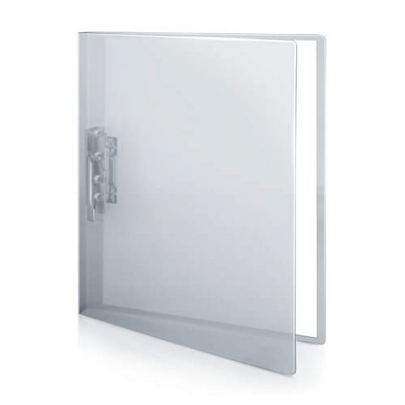 CRANBURY Ringless Binder Removable Binder – (Translucent), Punchless Binder with Spring Action Clamp, Poly Plastic Transparent Cover Clasp Binder Clip Holds 100 Letter Size Pages, Includes Labels