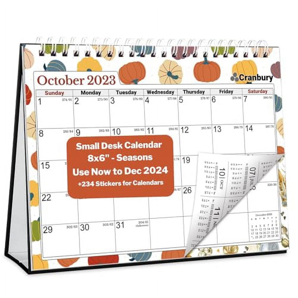 CRANBURY Small Desk Calendar 20232024 (Seasons) 8x6 Standing Desk