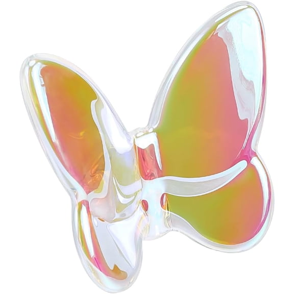 CRASPIR Butterfly Figurines Flying Butterfly Holographic Glass Cut Ornament Statue Sculpture Gifts Animal Collectible for Home Bedroom Desktop Display Wedding Christmas Decor Holiday Clear DIY