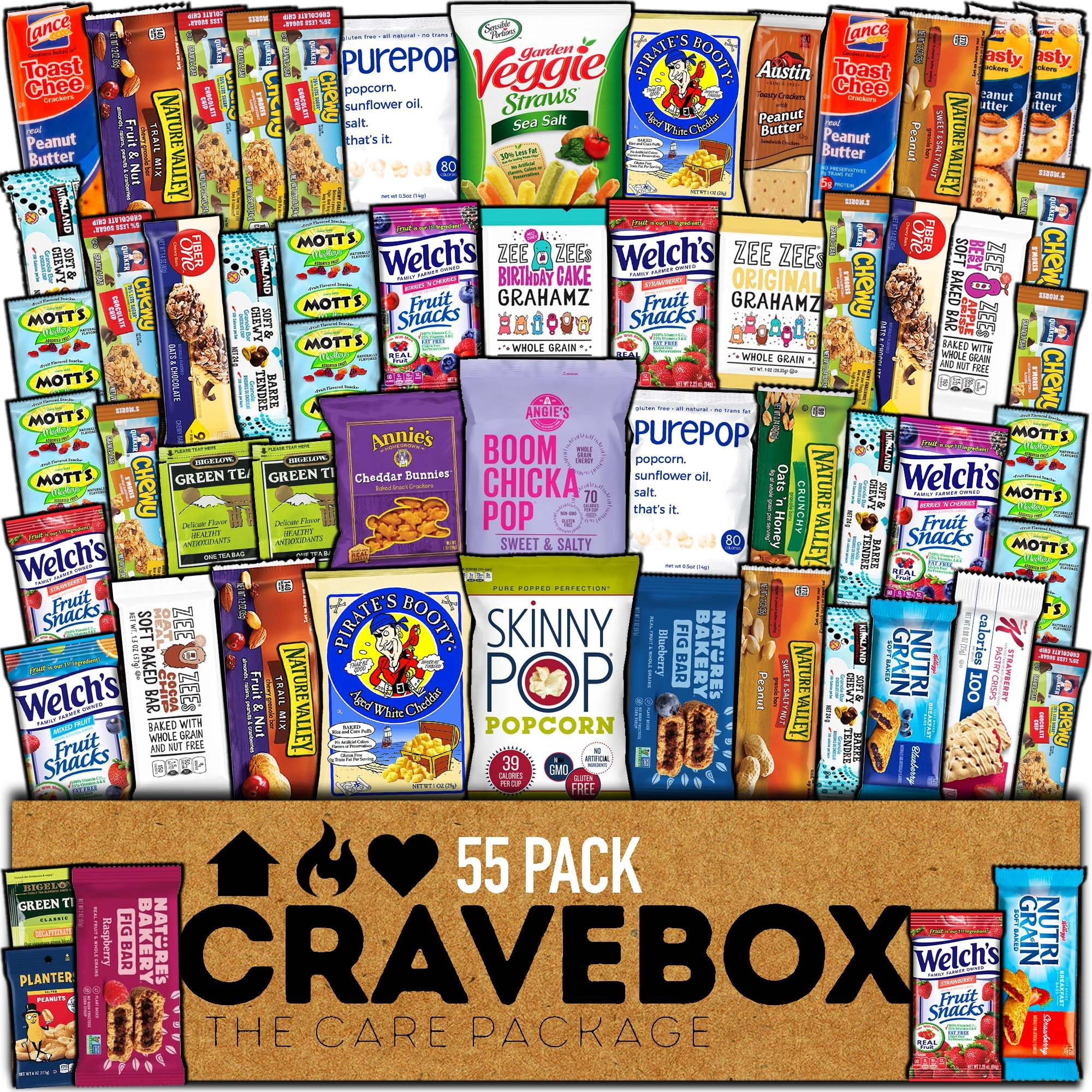 CraveBox Healthy Snack Box Variety Pack Assorted Flavors 55 Count