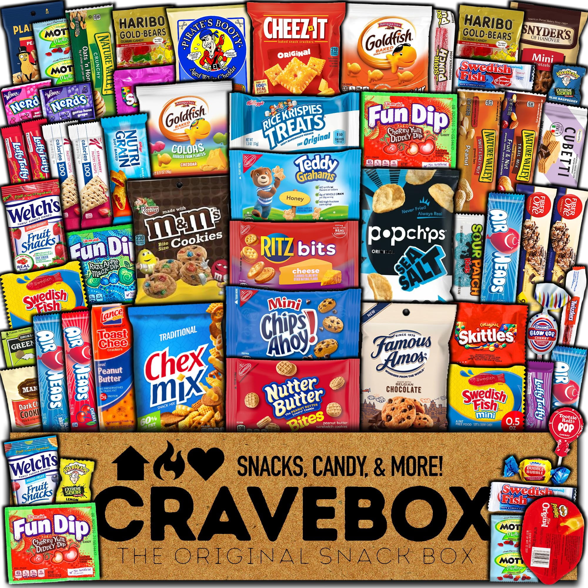 Cerve Box CraveBox, Valentines Snack Variety Pack, 45 ct, Care Package Gift ...