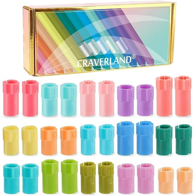 CRAVERLAND Pens Adapters for Cricut - Rainbow Pen Holders for Cricut Explore Air 3 Air 2 Air Maker 3 Maker 2 Maker to Compatible with At Least 40 Pens(15 x 2 Pack)