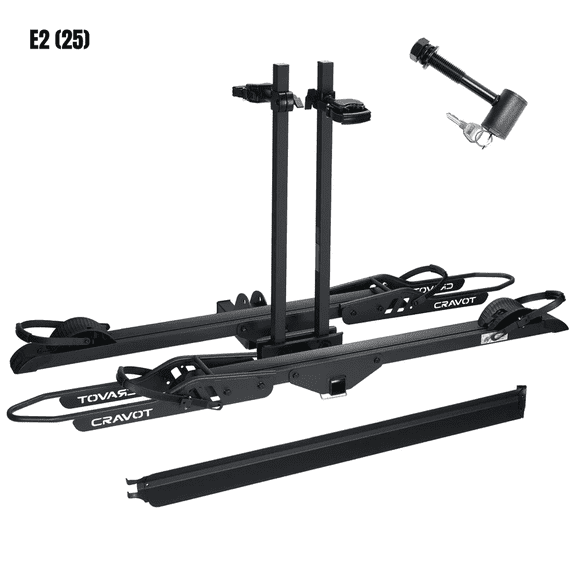 CRAVOT E2(25) Foldable Hitch 2-Bike Rack, 5" Fat Tire Support, Fits RV/SUVs/Trucks SUVs, 2" Receiver