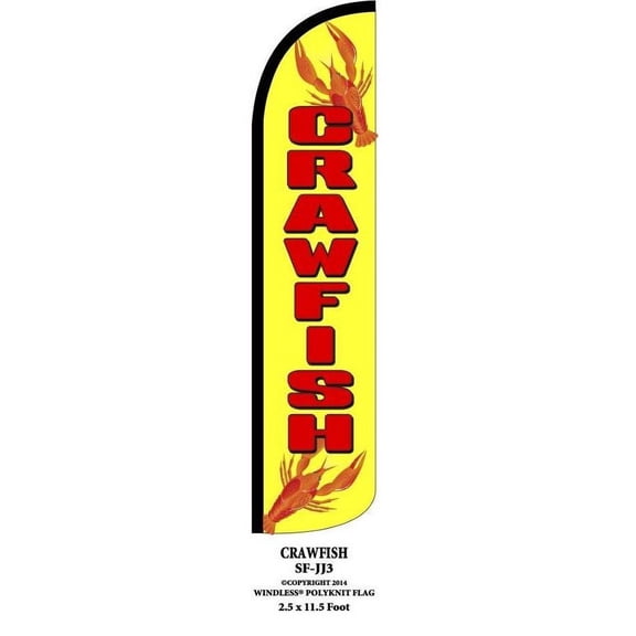 CRAWFISH JJ3 Swooper Flag Feather Banner Sign2.5x11.5ft(Flag Only)