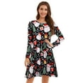 thumbnail image 1 of CRAYNER Casual Womens Christmas Dresses, Long Sleeve Loose Fits T Shirt Dress Crew Neck A-line Flowy Swing Dress with Pockets, L, 1 of 7