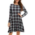 thumbnail image 1 of CRAYNER Casual Womens Fall Dresses, Long Sleeve Loose Fits T Shirt Dress Crew Neck A-line Flowy Swing Dress with Pockets, L, 1 of 8