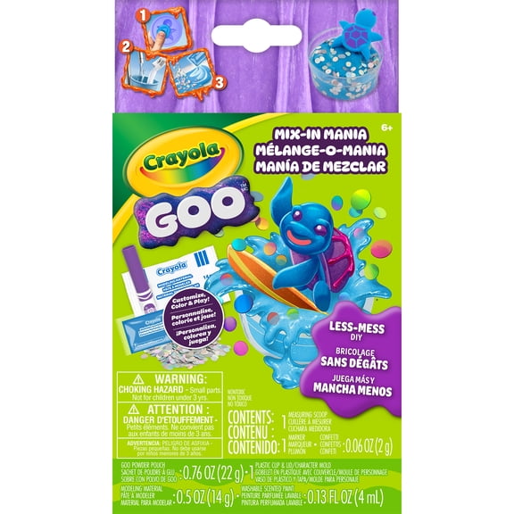 Crayola Goo Mix-In Mania Turtle Playset, Sensory Slime Kit for Kids, DIY Arts & Crafts, Less Mess Slime Making, Gift for Kids, Ages 6+