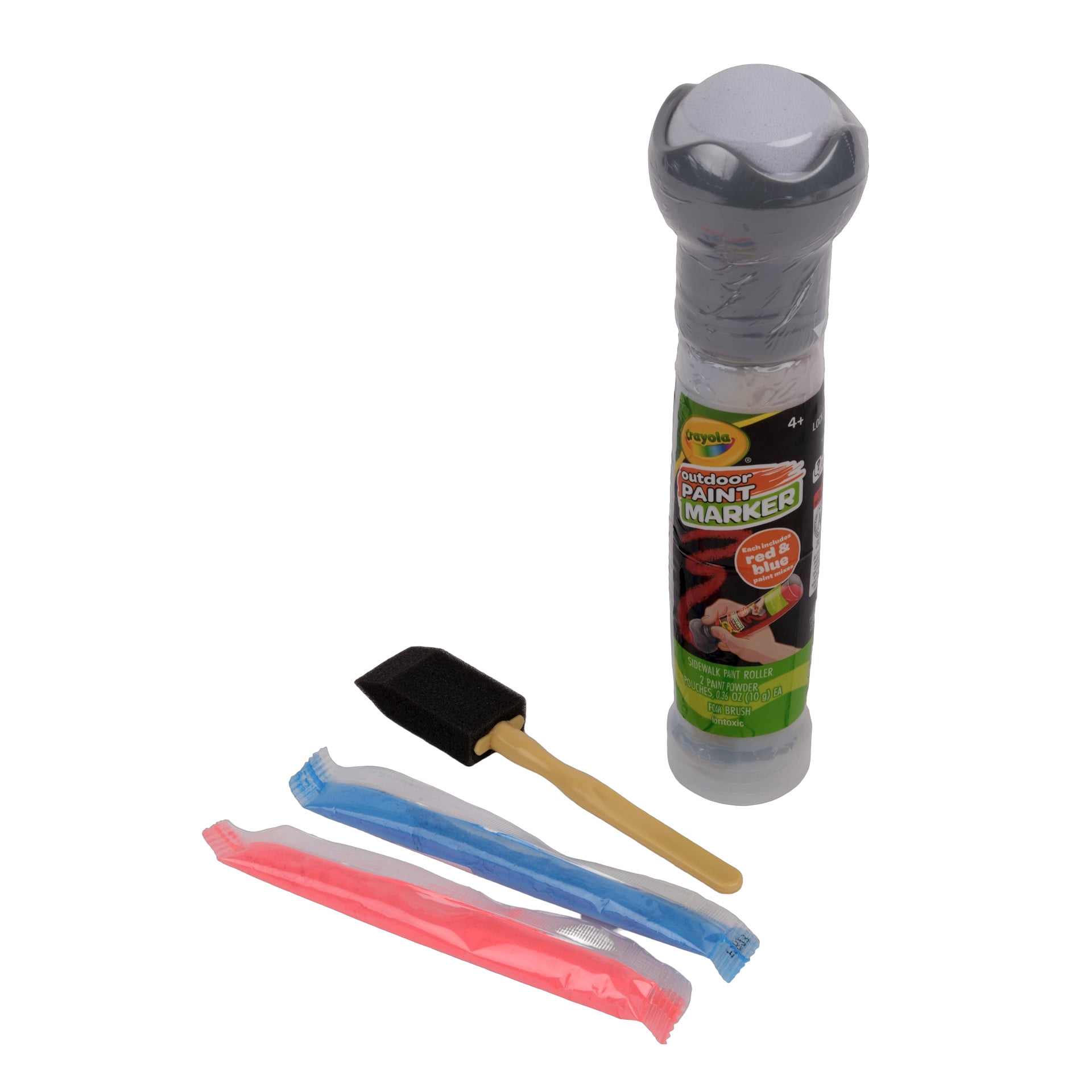 Crayola Outdoor Sidewalk Paint Roller, 2 Paint Powder Packets, Outdoor Play, Pavement Art Toy for Kids, Toys & Activities for Kids, Back to School Gift, Ages 4+