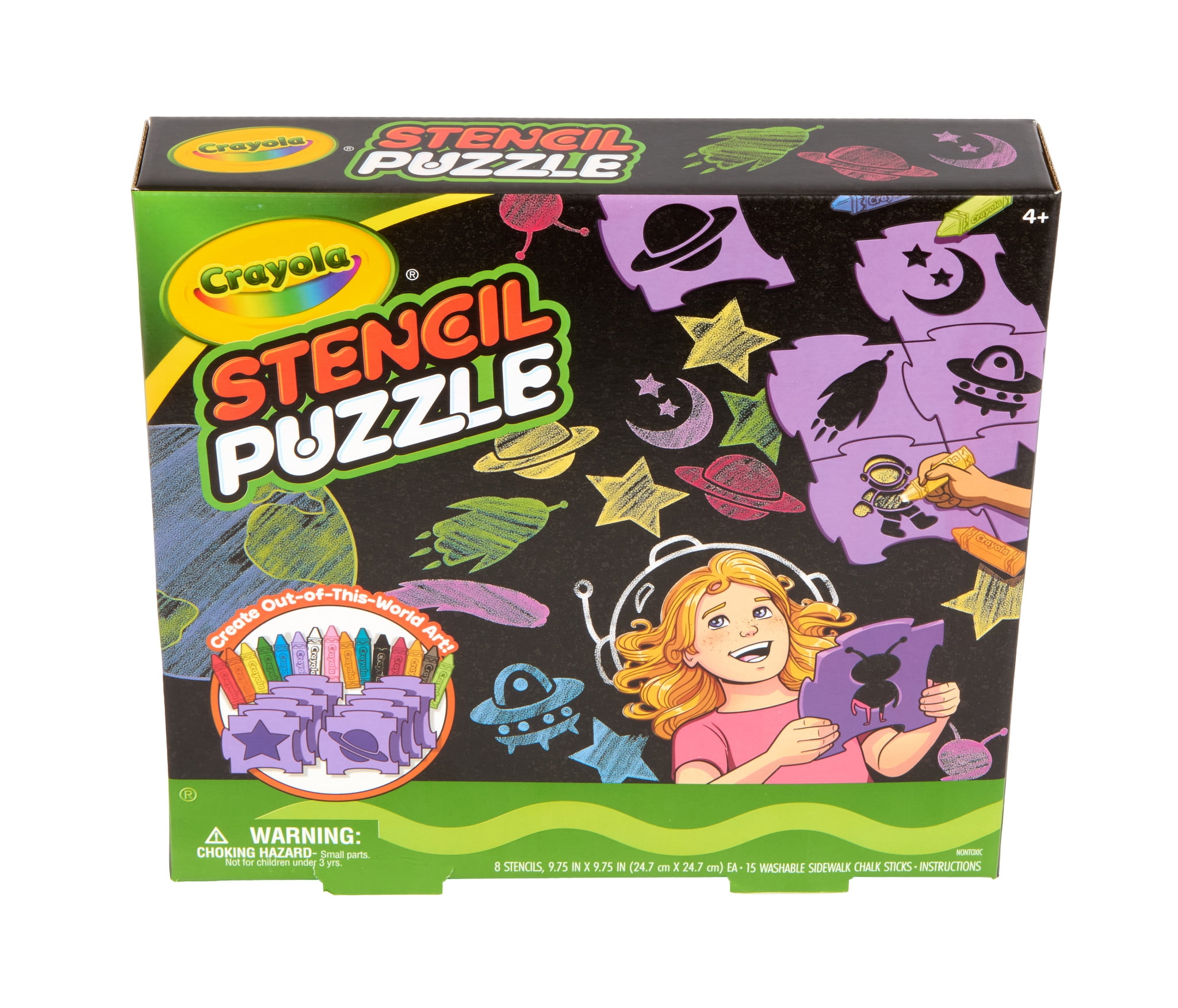Crayola Sidewalk Chalk Stencils (8ct), Outdoor Games for Kids