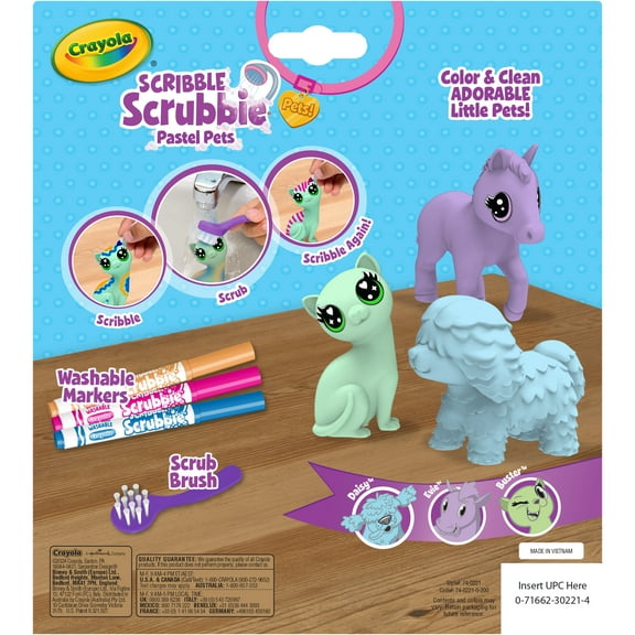 CRAYOLA SCRIBBLE SCRUBBIES 3CT PASTEL PETS 6PK