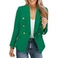 thumbnail image 1 of ONLYSHE Womens Casual Blazer Jacket Gold Button Long Sleeve Work 0ffice Blazer Lapel Open Front Jacket, 1 of 4